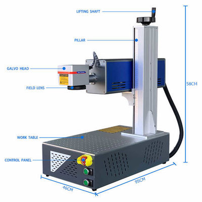 Máquina de marcado por láser de fibra rotativa 50w Marcador portátil de escritorio por láser