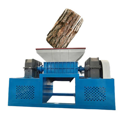Triturador de madera de doble eje de trabajo pesado de 7,5 kW para raíz de árbol / hoja de árbol