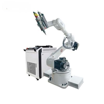 Máquina de soldadura láser de fibra de precisión con longitud del brazo robótico de 1400 mm y sistema de enfriamiento por agua